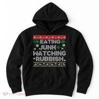 Eating Junk And Watching Rubbish Ugly Christmas Sweaters  Hoodie thumb 0