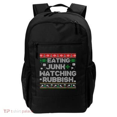 Eating Junk And Watching Rubbish Ugly Christmas Sweaters  Backpack