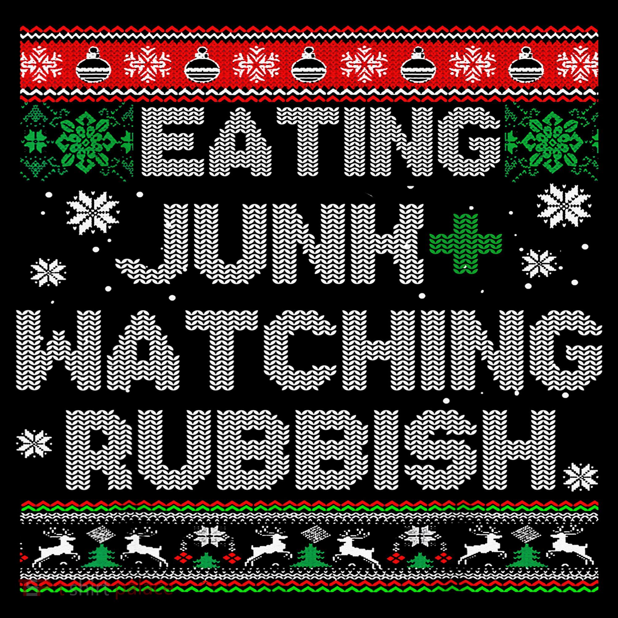 Eating Junk And Watching Rubbish Ugly Christmas Sweaters  Women's Hoodie