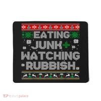 Eating Junk And Watching Rubbish Ugly Christmas Sweaters  Mousepad thumb 0