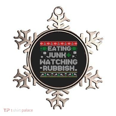 Eating Junk And Watching Rubbish Ugly Christmas Sweaters  Ornament