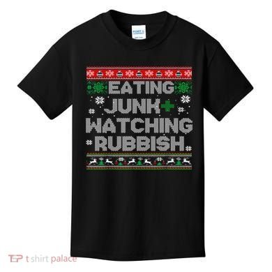 Eating Junk And Watching Rubbish Ugly Christmas Sweaters  Kids T-Shirt