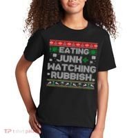 Eating Junk And Watching Rubbish Ugly Christmas Sweaters  Kids T-Shirt thumb 2