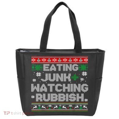 Eating Junk And Watching Rubbish Ugly Christmas Sweaters  Tote Bag