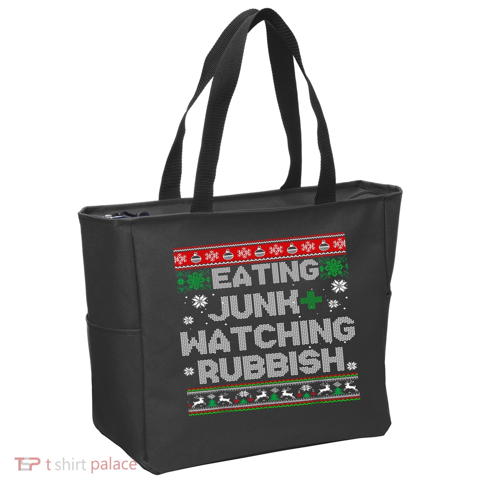 Eating Junk And Watching Rubbish Ugly Christmas Sweaters  Tote Bag