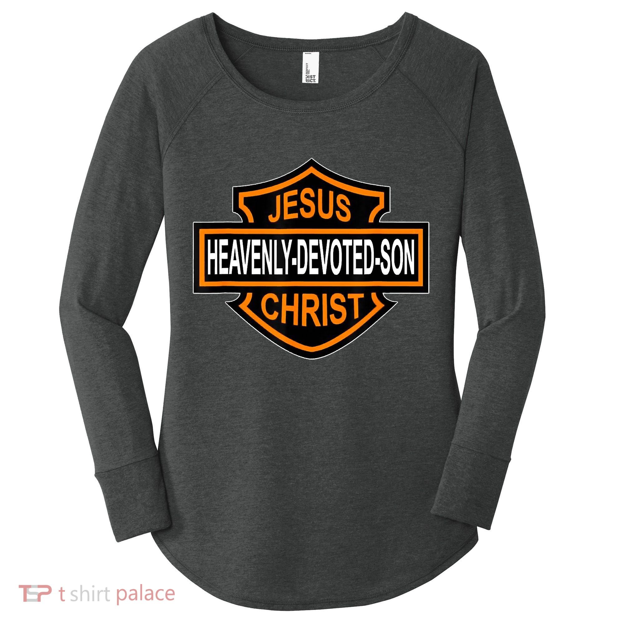 Enjoy Jesus Christ Heavenly Devoted Son Parody Religious Tee Women's Perfect Tri Tunic Long Sleeve Shirt