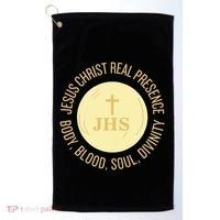 Eucharist Jesus Christ Presence Body Blood Soul Divinity Golf Towel thumb 0