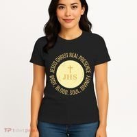 Eucharist Jesus Christ Presence Body Blood Soul Divinity Women's T-Shirt thumb 4