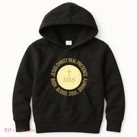 Eucharist Jesus Christ Presence Body Blood Soul Divinity Kids Hoodie thumb 0