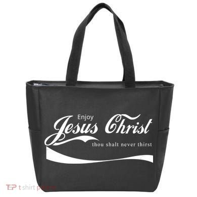 Enjoy Jesus Christ Thou Shalt Never Thirst Tote Bag