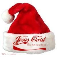 Enjoy Jesus Christ Thou Shalt Never Thirst Santa Hat thumb 0