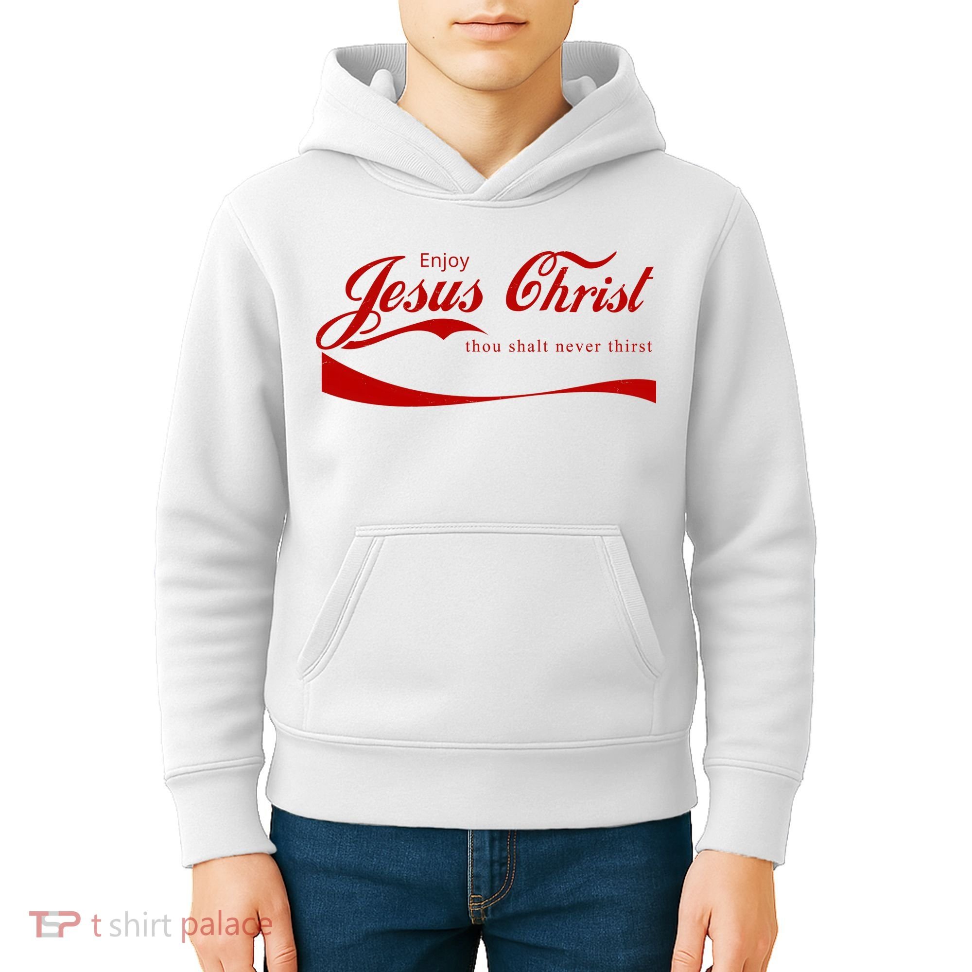 Enjoy Jesus Christ Thou Shalt Never Thirst Kids Hoodie
