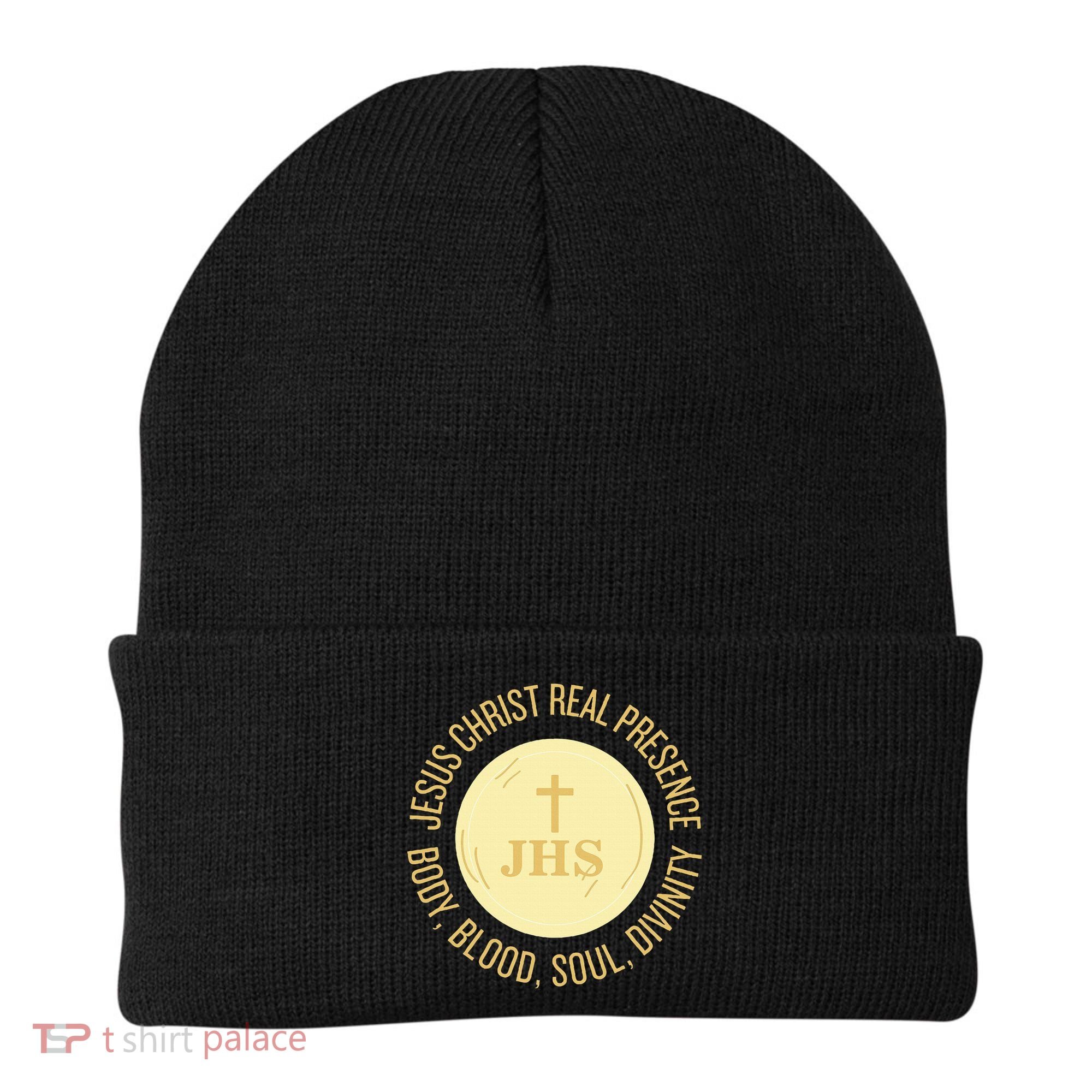 Eucharist Jesus Christ Presence Body Blood Soul Divinity Beanie