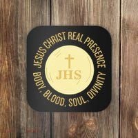 Eucharist Jesus Christ Presence Body Blood Soul Divinity Coaster thumb 0