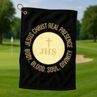 Eucharist Jesus Christ Presence Body Blood Soul Divinity Golf Towel thumb 1