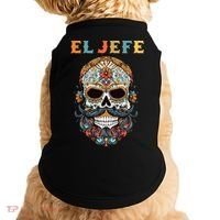 El Jefe Funny Skull Mexican Boss Spanish Dia De Los Muertos Doggie Tank thumb 0