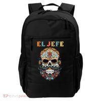 El Jefe Funny Skull Mexican Boss Spanish Dia De Los Muertos Backpack thumb 0
