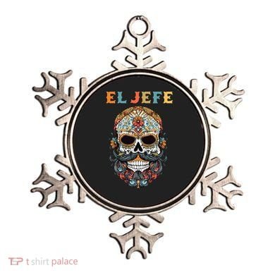 El Jefe Funny Skull Mexican Boss Spanish Dia De Los Muertos Ornament