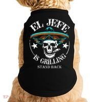 El Jefe Grilling Stand Back Funny Mexican Dad Playera Doggie Tank thumb 0