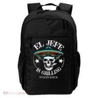 El Jefe Grilling Stand Back Funny Mexican Dad Playera Backpack thumb 0