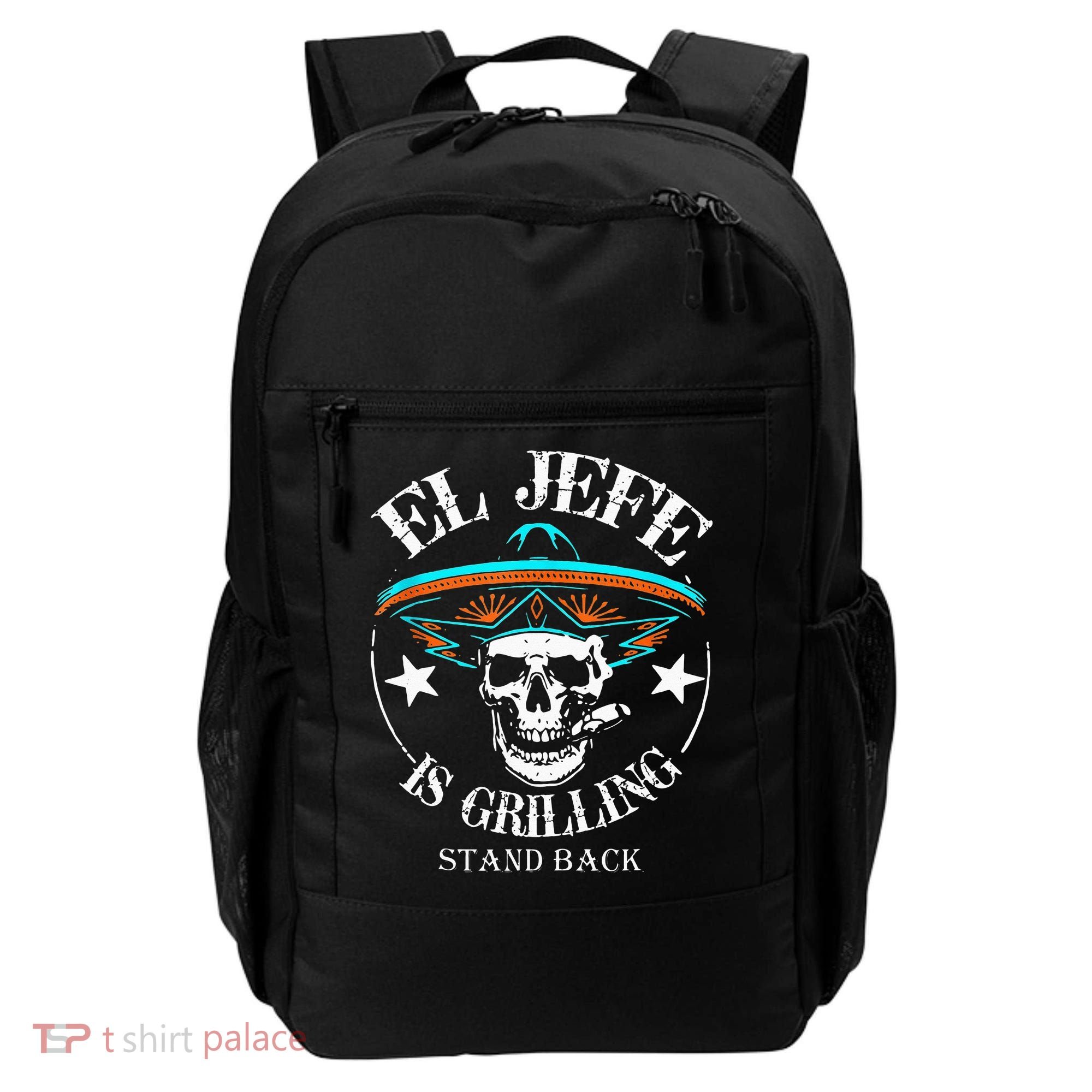 El Jefe Grilling Stand Back Funny Mexican Dad Playera Backpack