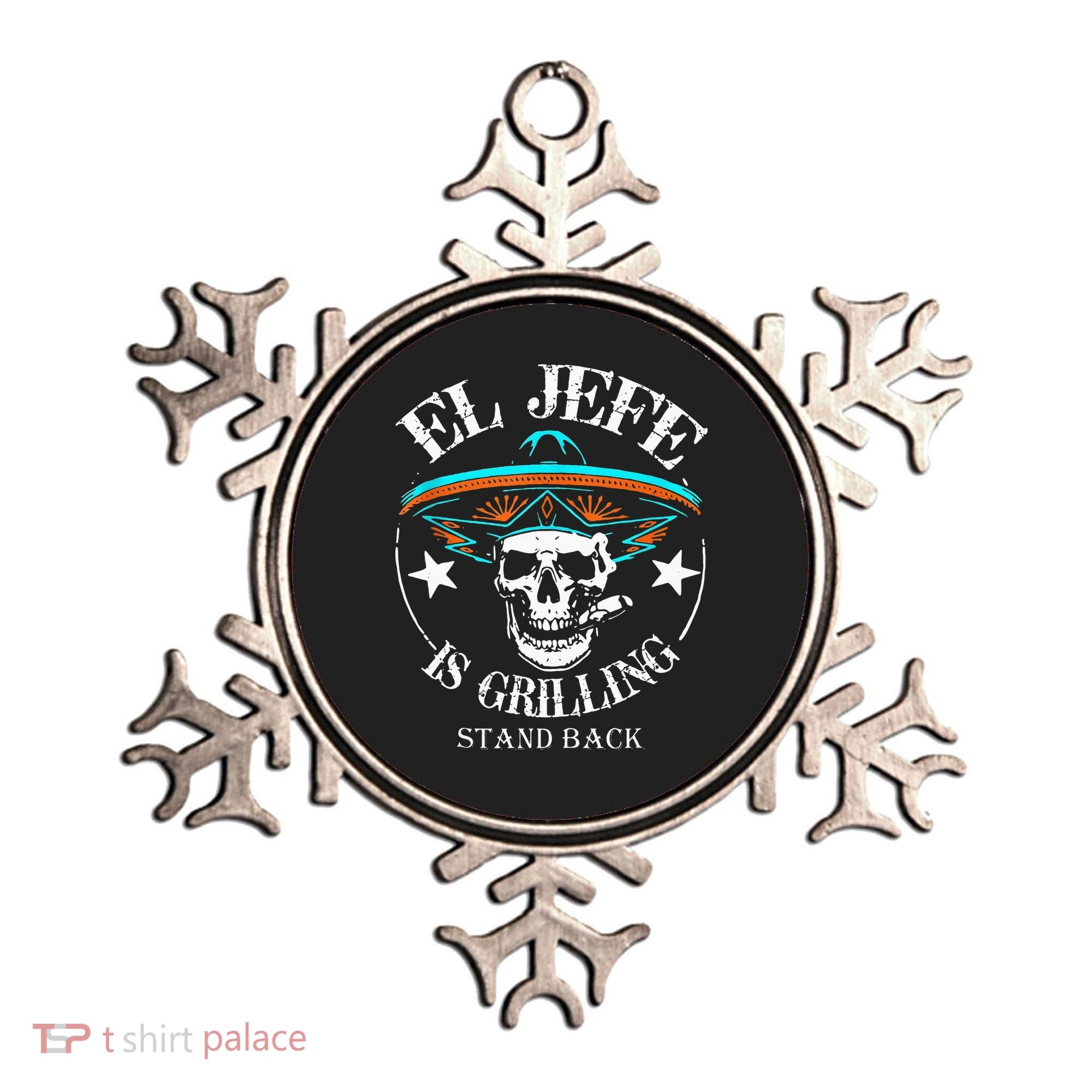 El Jefe Grilling Stand Back Funny Mexican Dad Playera Ornament