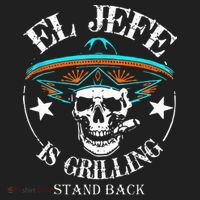 El Jefe Grilling Stand Back Funny Mexican Dad Playera Hat thumb 2