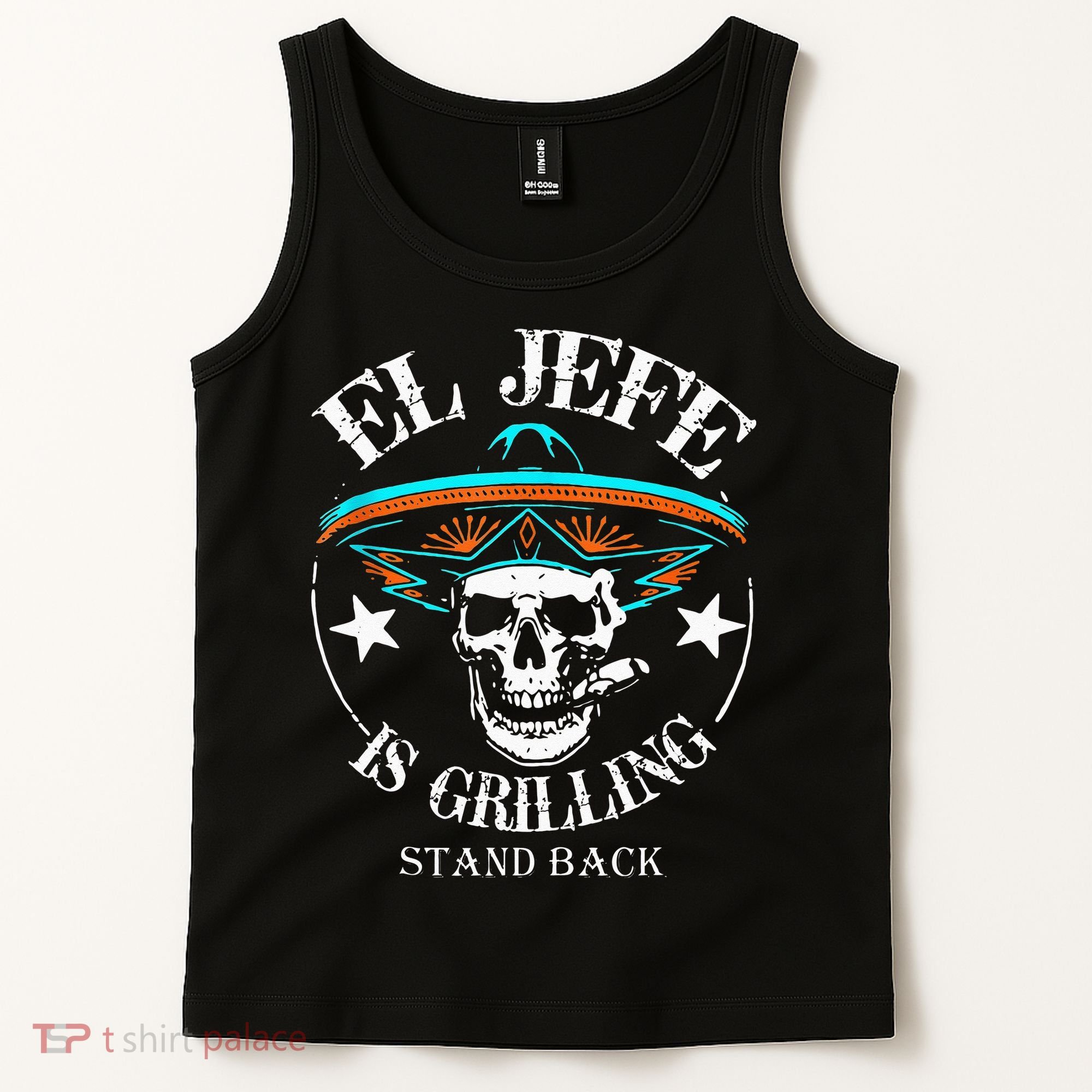 El Jefe Grilling Stand Back Funny Mexican Dad Playera Tank Top