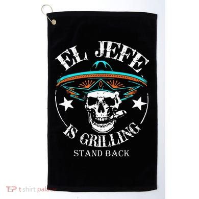 El Jefe Grilling Stand Back Funny Mexican Dad Playera Golf Towel