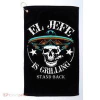 El Jefe Grilling Stand Back Funny Mexican Dad Playera Golf Towel thumb 0