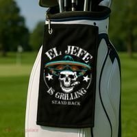 El Jefe Grilling Stand Back Funny Mexican Dad Playera Golf Towel thumb 2