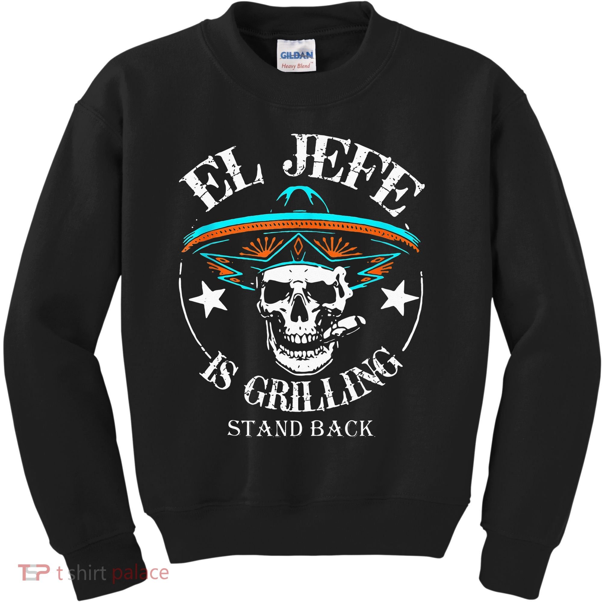 El Jefe Grilling Stand Back Funny Mexican Dad Playera Kids Sweatshirt