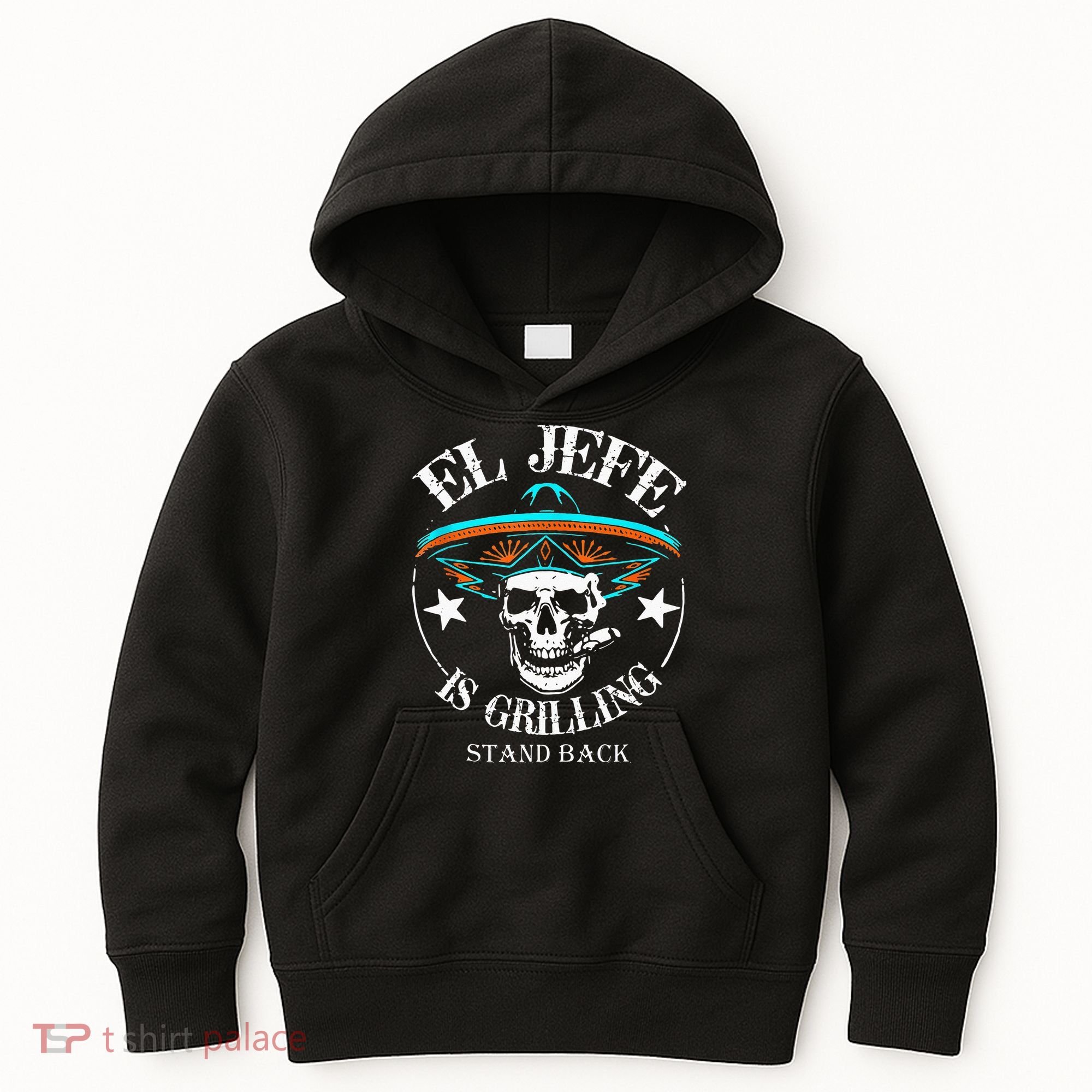 El Jefe Grilling Stand Back Funny Mexican Dad Playera Kids Hoodie