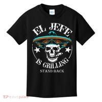 El Jefe Grilling Stand Back Funny Mexican Dad Playera Kids T-Shirt thumb 0