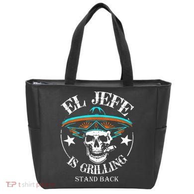El Jefe Grilling Stand Back Funny Mexican Dad Playera Tote Bag