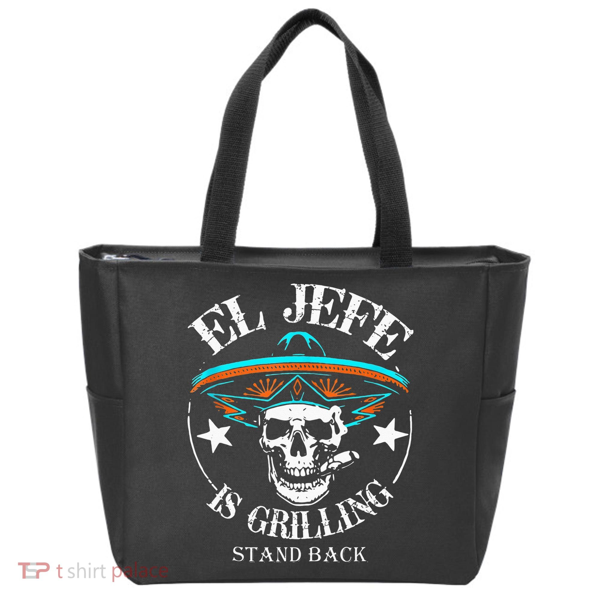 El Jefe Grilling Stand Back Funny Mexican Dad Playera Tote Bag