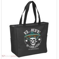 El Jefe Grilling Stand Back Funny Mexican Dad Playera Tote Bag thumb 2