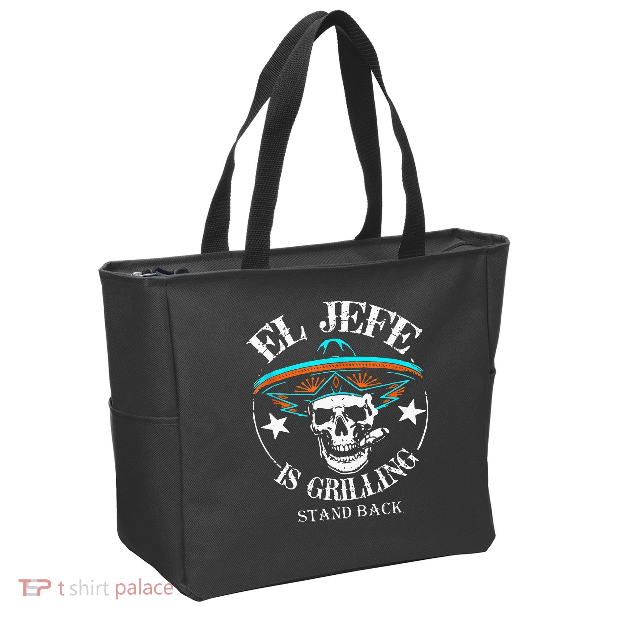 El Jefe Grilling Stand Back Funny Mexican Dad Playera Tote Bag
