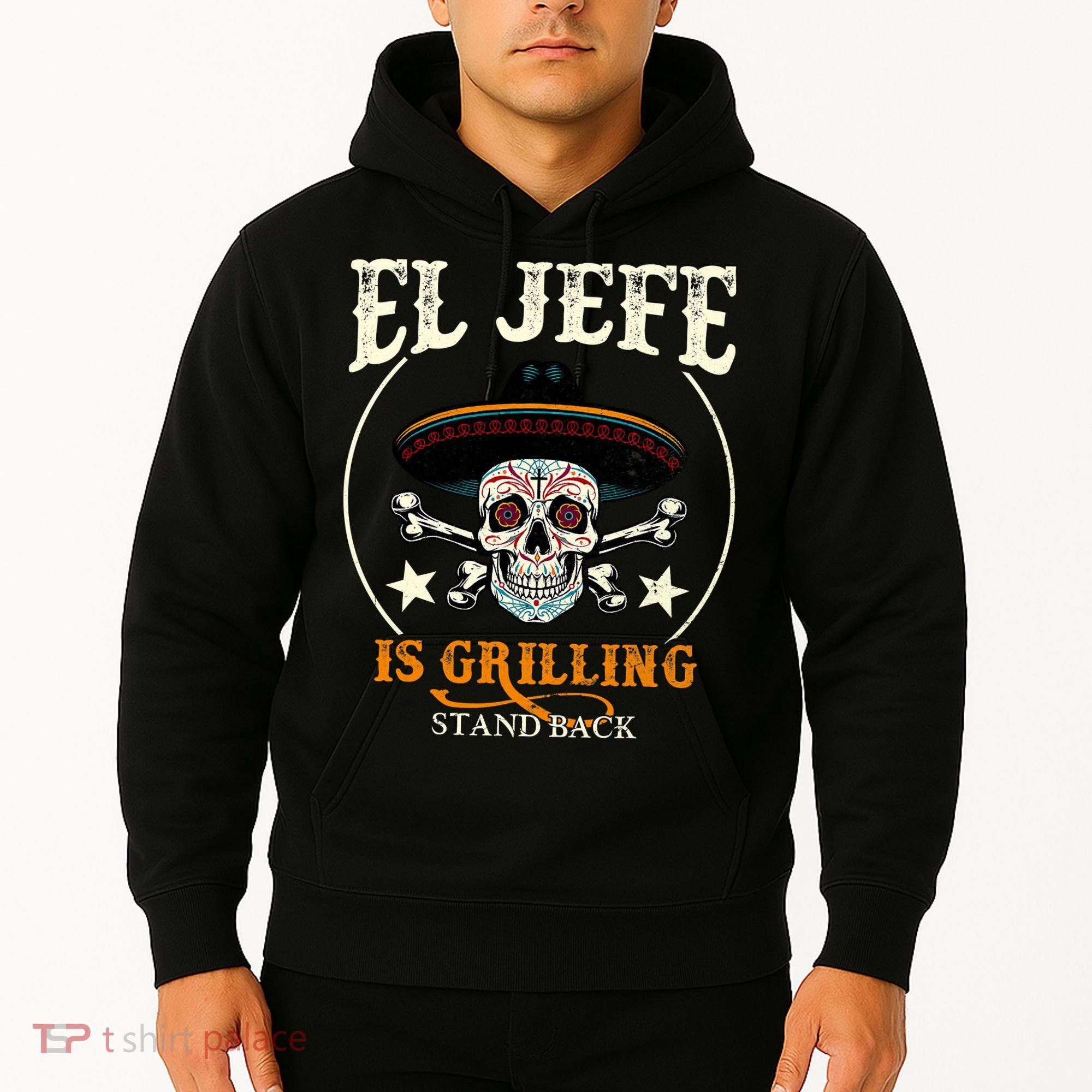 El Jefe Grilling Stand Back Funny Mexican Dad Playera Hoodie