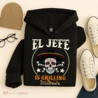El Jefe Grilling Stand Back Funny Mexican Dad Playera Hoodie thumb 4