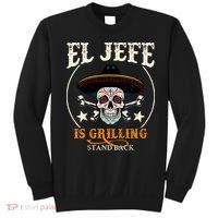 El Jefe Grilling Stand Back Funny Mexican Dad Playera Sweatshirt thumb 0