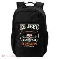 El Jefe Grilling Stand Back Funny Mexican Dad Playera Backpack thumb 0
