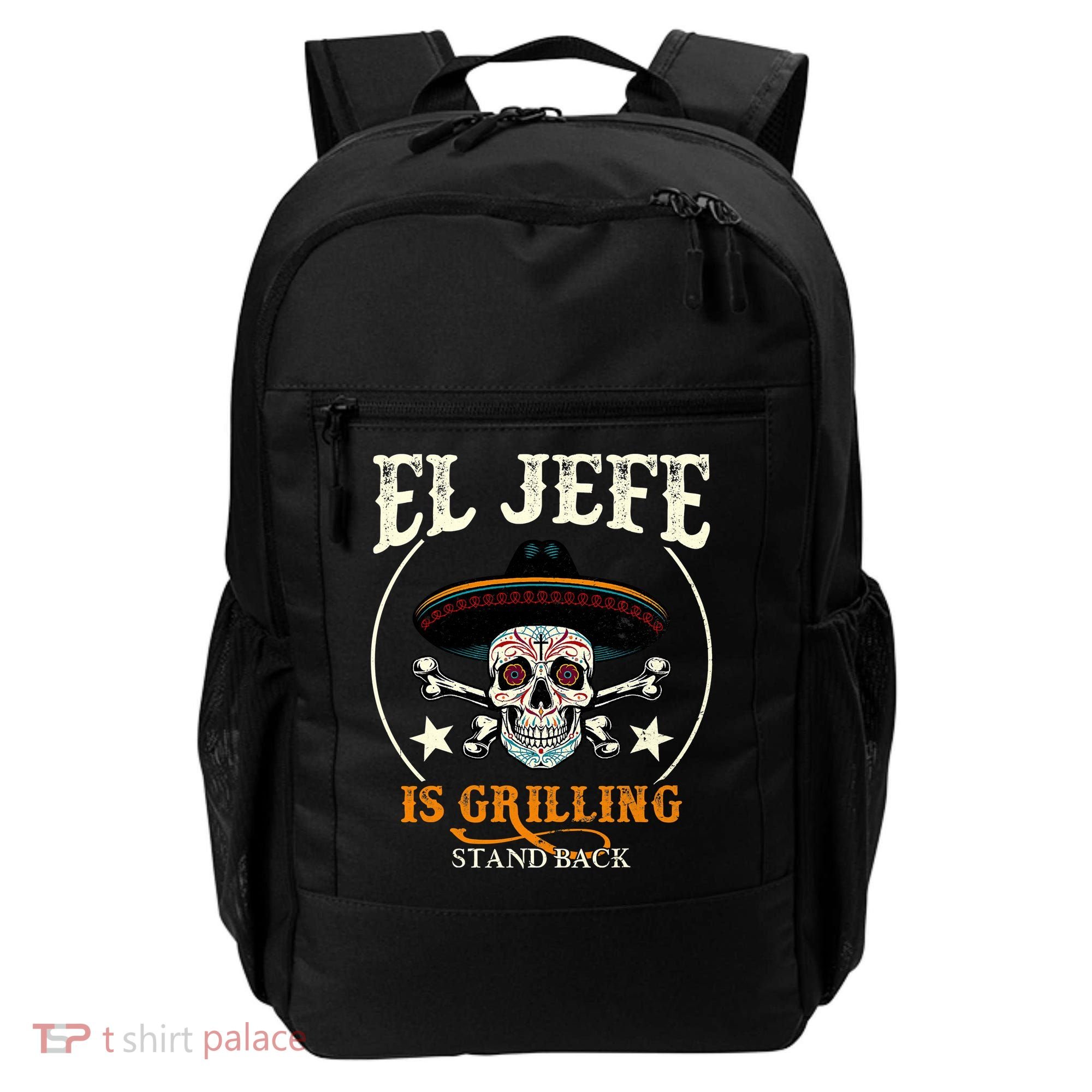 El Jefe Grilling Stand Back Funny Mexican Dad Playera Backpack