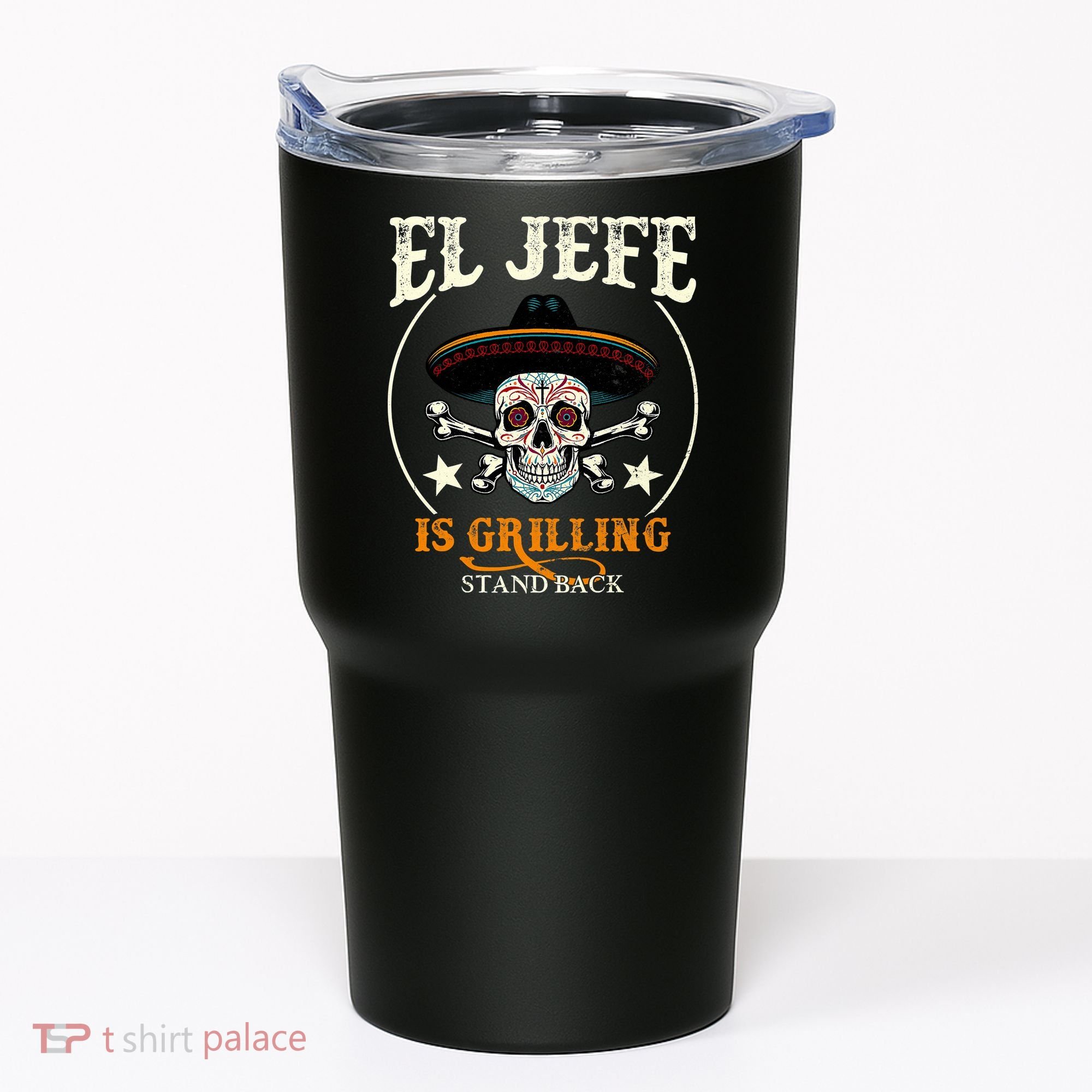 El Jefe Grilling Stand Back Funny Mexican Dad Playera Tumbler