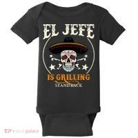 El Jefe Grilling Stand Back Funny Mexican Dad Playera Baby Bodysuit thumb 0