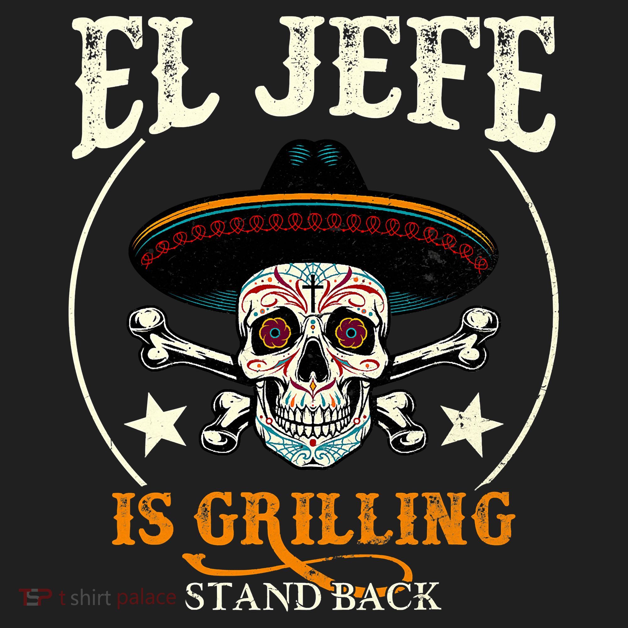 El Jefe Grilling Stand Back Funny Mexican Dad Playera Hat