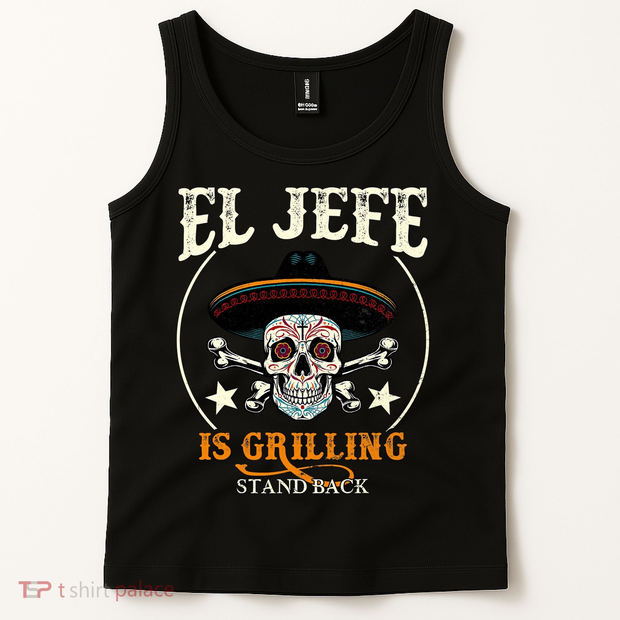 El Jefe Grilling Stand Back Funny Mexican Dad Playera Tank Top
