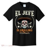 El Jefe Grilling Stand Back Funny Mexican Dad Playera Kids T-Shirt thumb 0