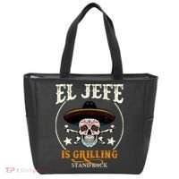 El Jefe Grilling Stand Back Funny Mexican Dad Playera Tote Bag thumb 0