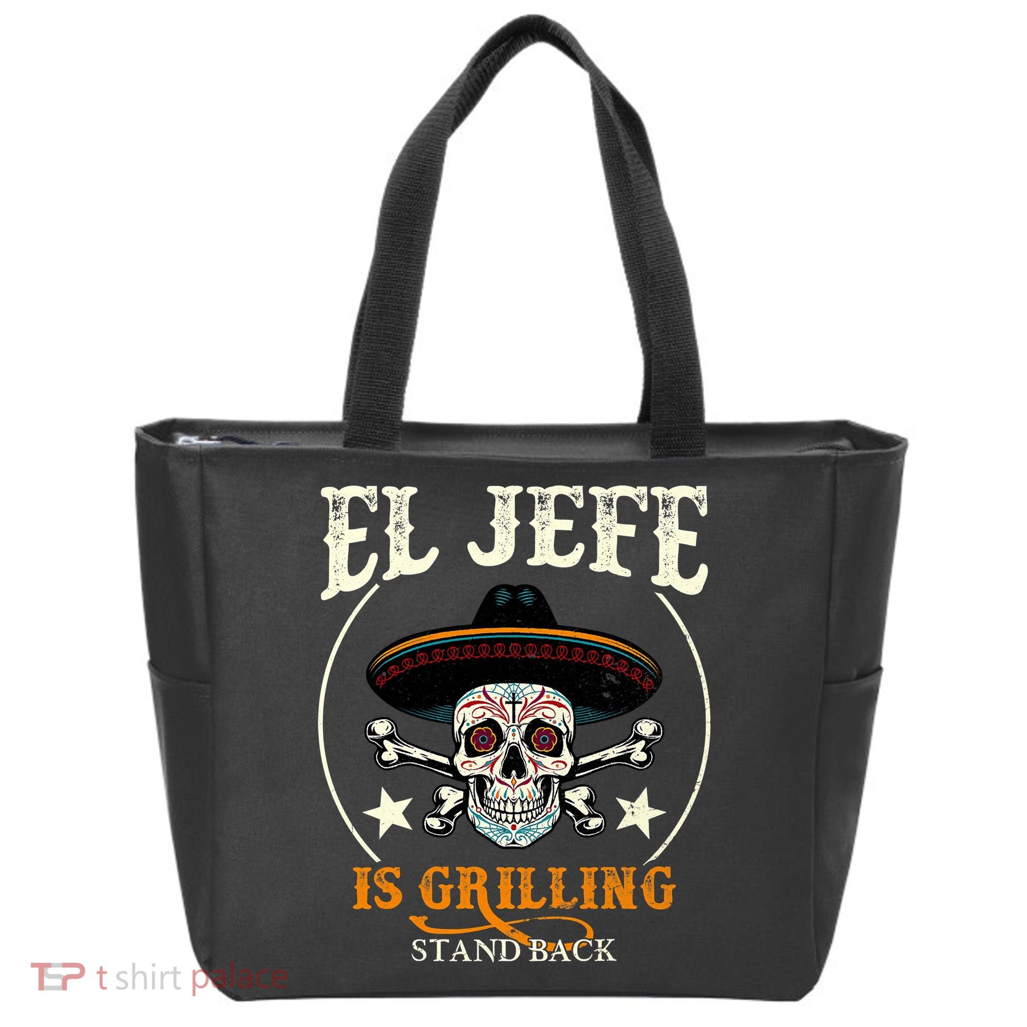 El Jefe Grilling Stand Back Funny Mexican Dad Playera Tote Bag